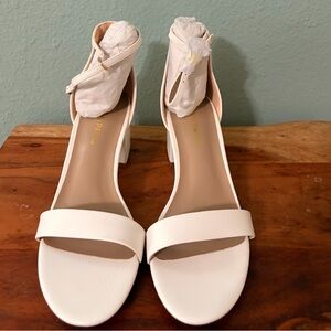 Women's White Heeled Sandals